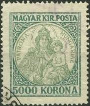 5000 Korona zld / srgszld. Patrona Hungariae